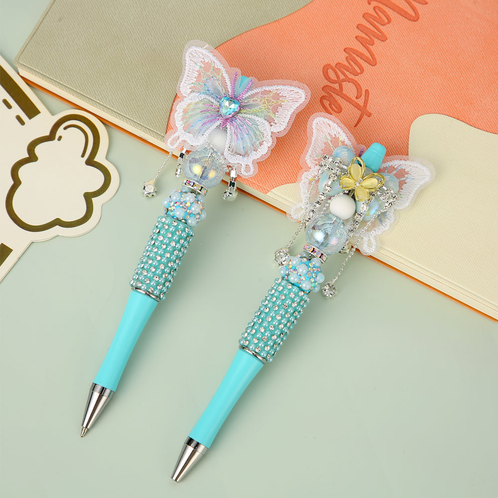 Wholesale Beaded Pen Pearl Rhinestone Bow Lace Pen Handmade Boutique Beaded Pen